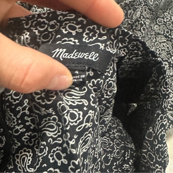 Nwot Madewell Cap-Sleeve V-Neck Midi Dress in Floral Cupro-Blend - Picture 6 of 7